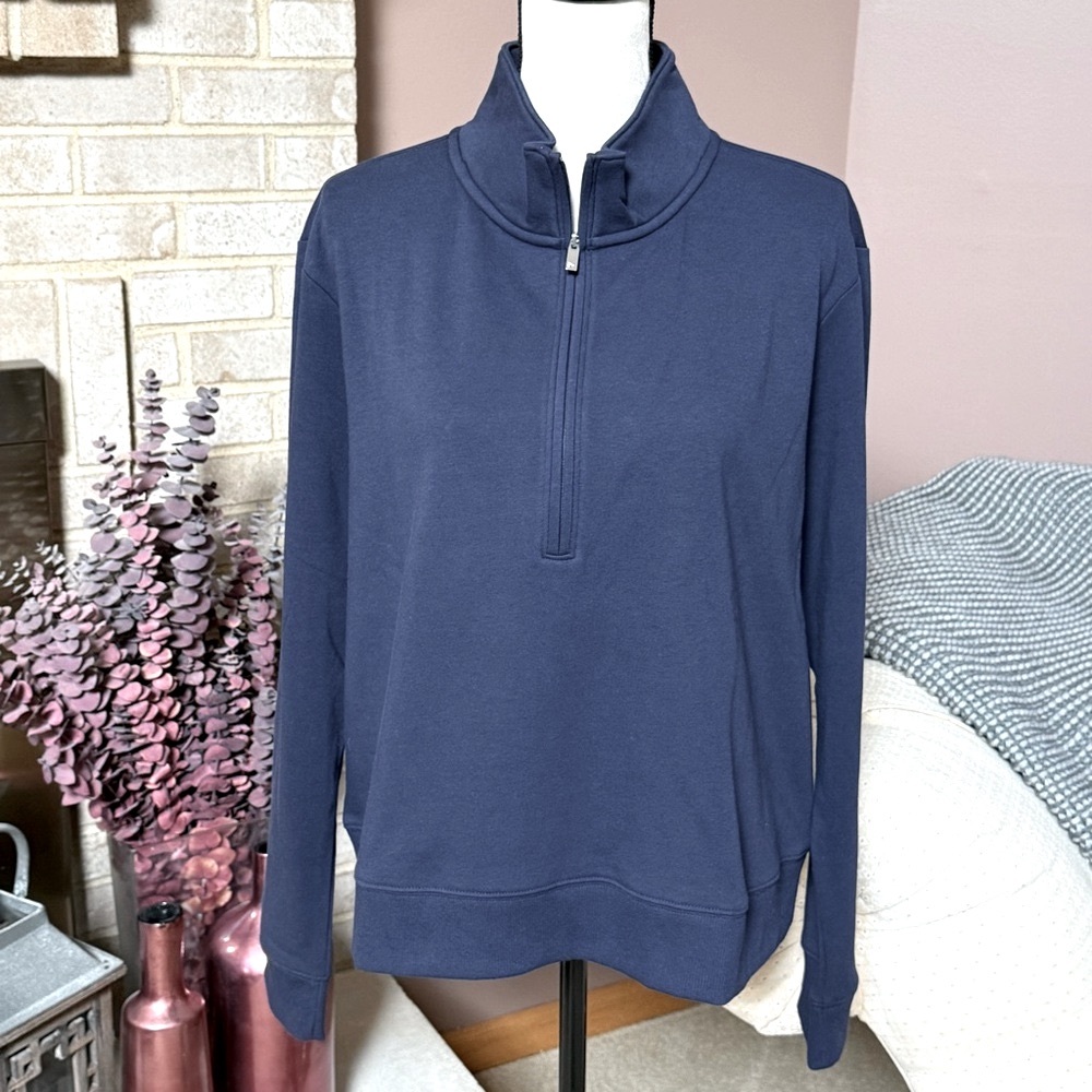 TRAVIS MATHEW Cloud Half Zip Pullover - Navy Blue